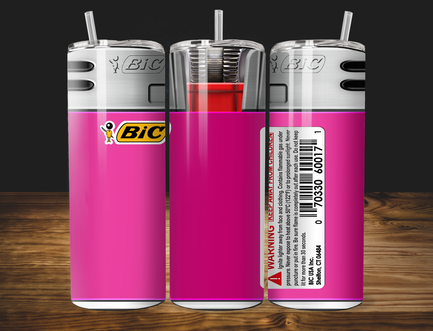 Pink Bic Lighter 20oz Tumbler