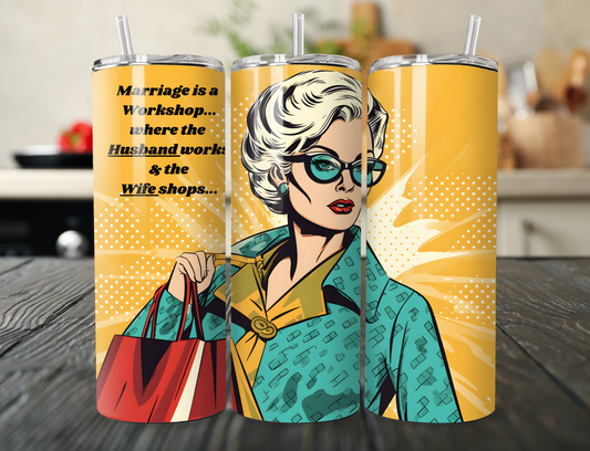 Retro Wife Shopping 20oz Tumbler